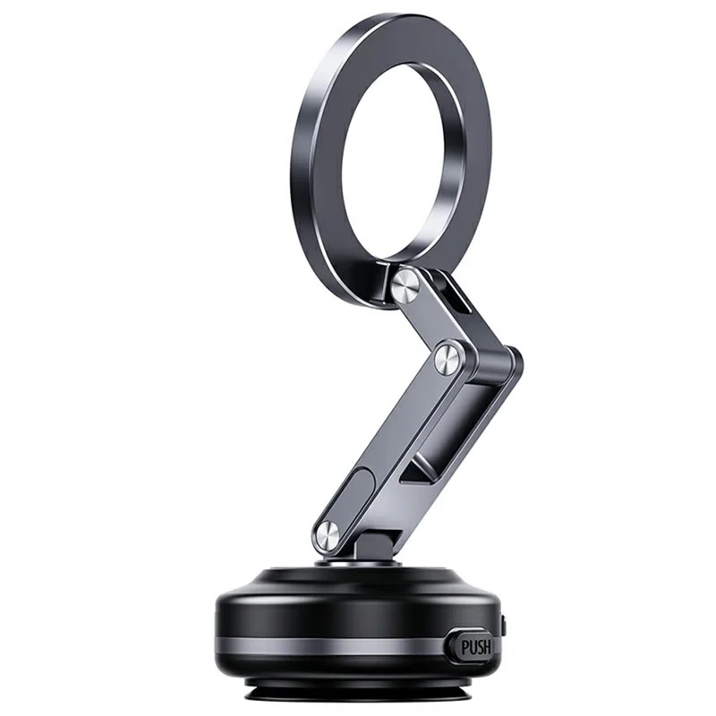 Faltbare Magnetische Auto KFZ 360° Smartphone Halterung mit elektronischem Saugfuss inkl. Magnet Ring (130mAh) - Grau