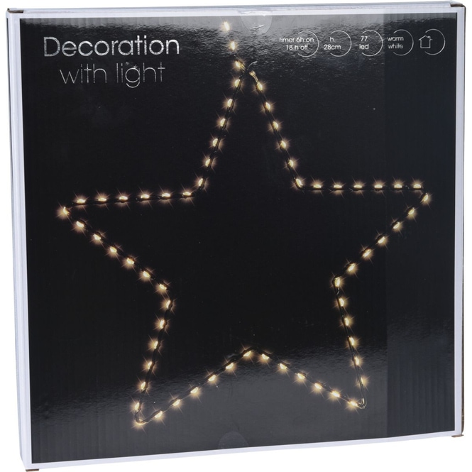 LED Stern - schwarz - warmweiß - Ø 28cm