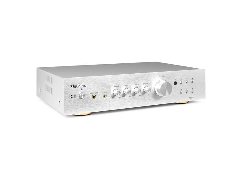 Audizio Stereo-Verstärker AD220A Silber Vielseitiger 2-Kanal-Verstärker mit grosser Funktionalität