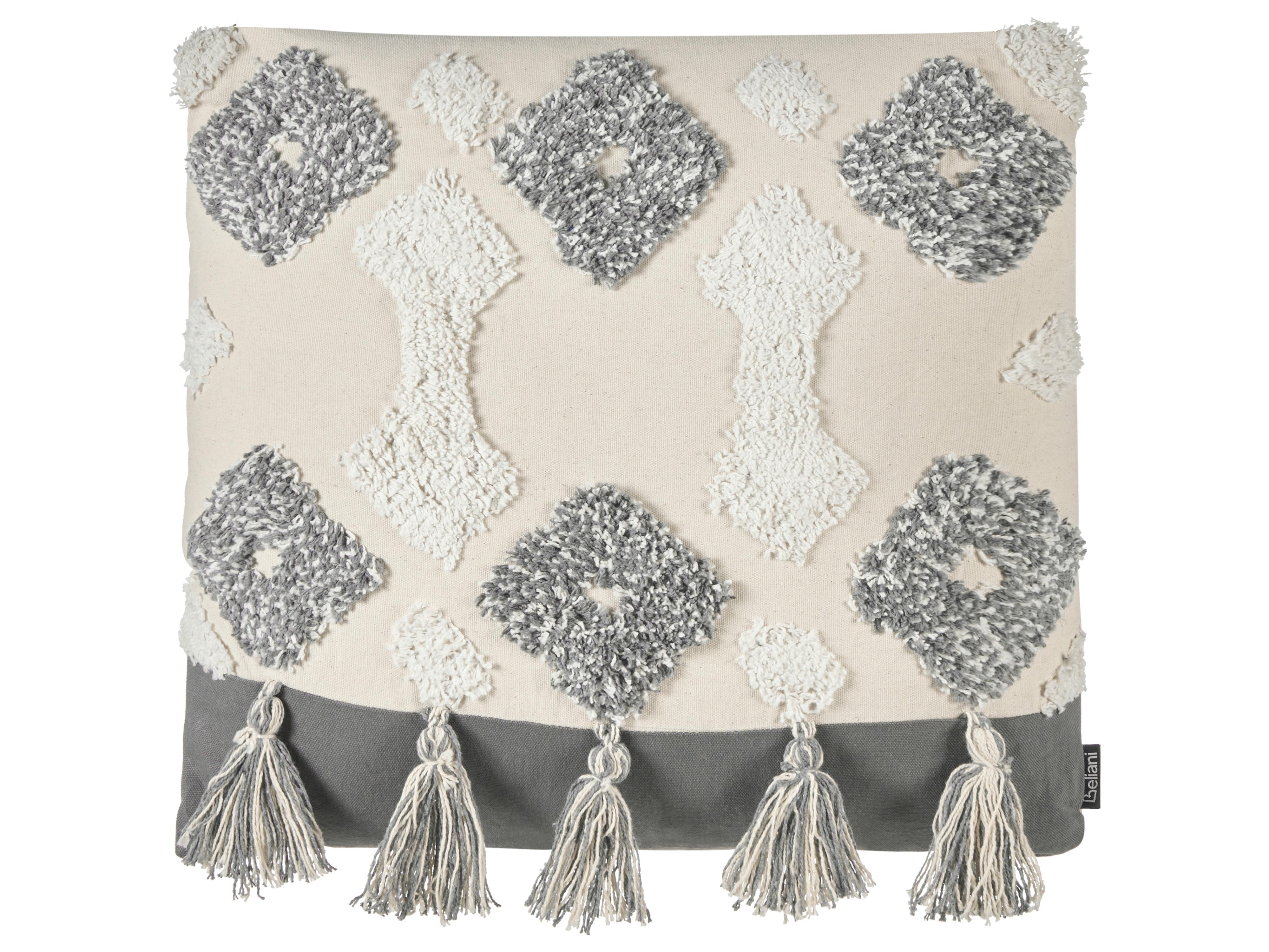 Set van 2 sierkussens ALOCASIA Katoen 45 x 45 cm Beige geometrisch patroon
