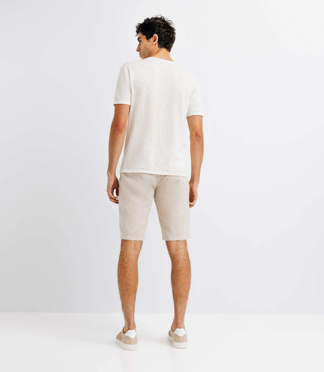 T-shirt col boutonné écru