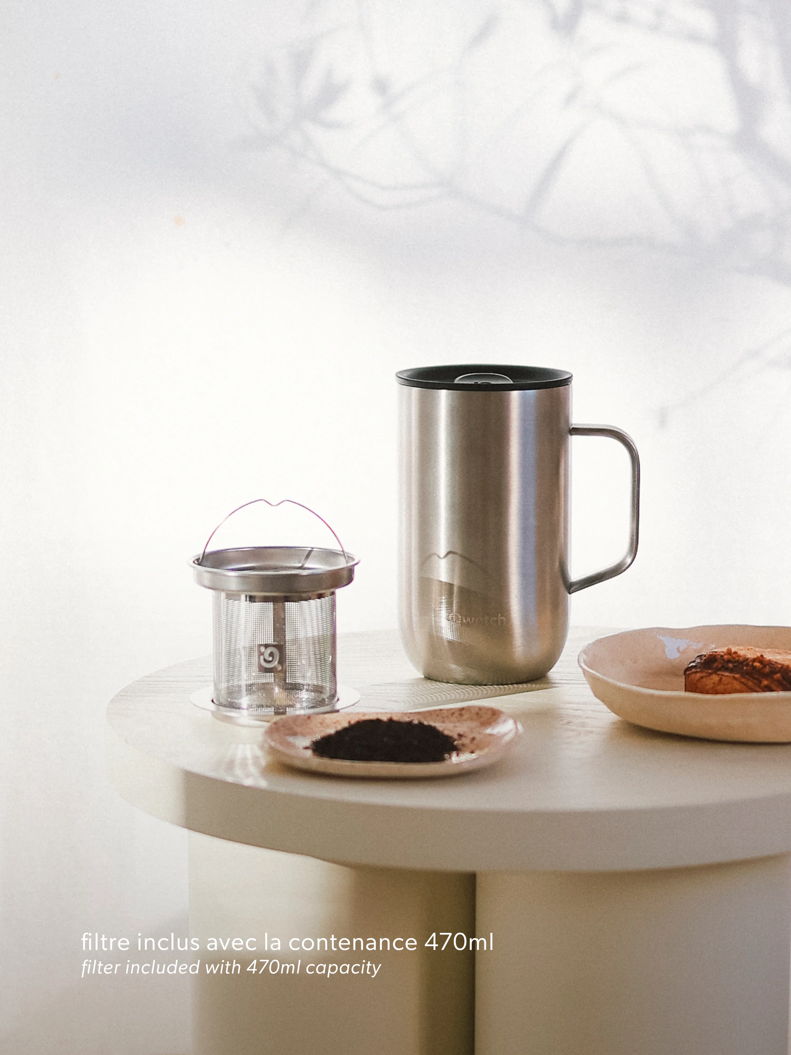 Mug Tisanière isotherme Inox - Qwetch