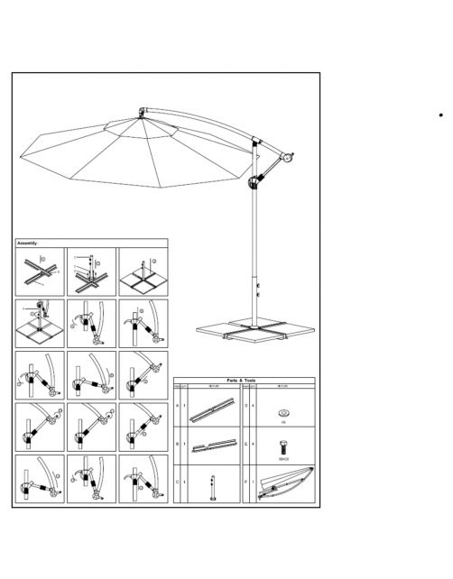 Bestgarden Zweefparasol Aluminium Hangend - Tuinmeubelen - 3x3 m Antraciet