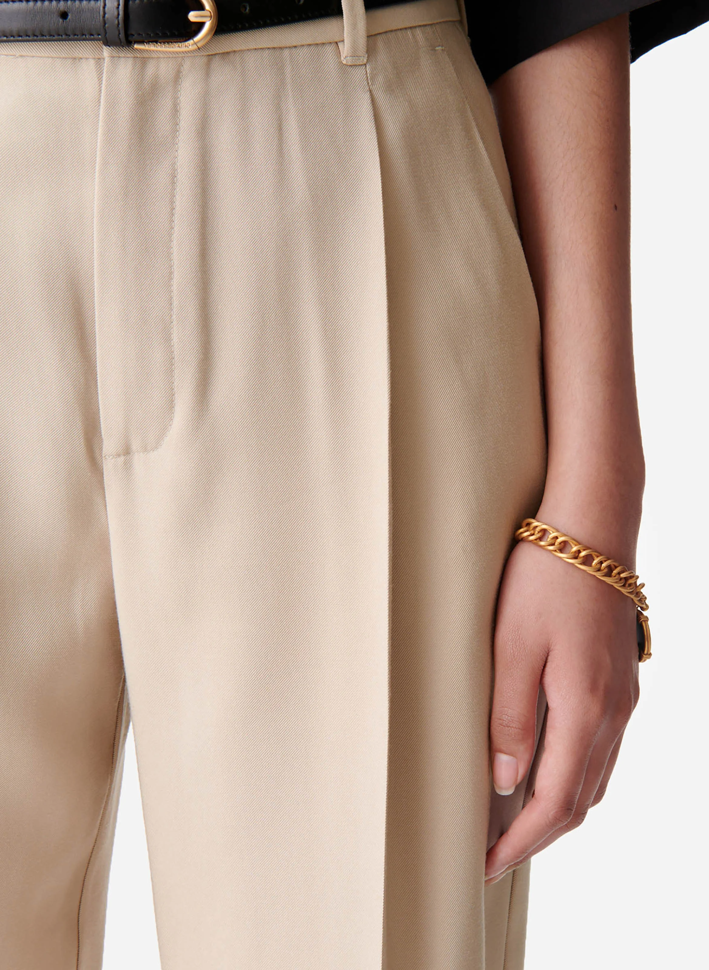 DUDE - Pantalon droit à pinces | Beige