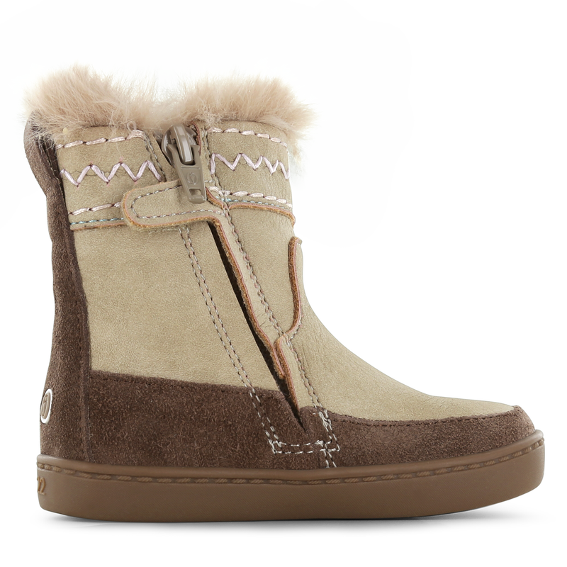 Shoesme taupe laarsje met fluffy voering Microleer, Suède | Sale