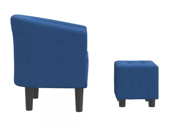 Chaise cabriolet avec repose-pied bleu tissu