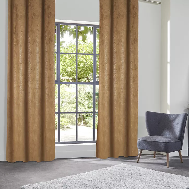 Rideau occultant velours (135 x 260 cm) Fuji Marron cannelle