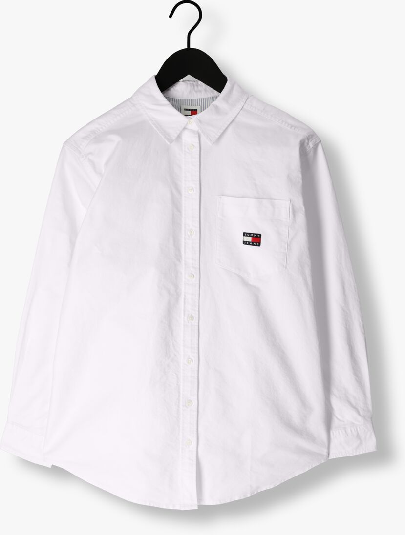 TOMMY JEANS witte tommy jeans blouse tjw badge boyfriend