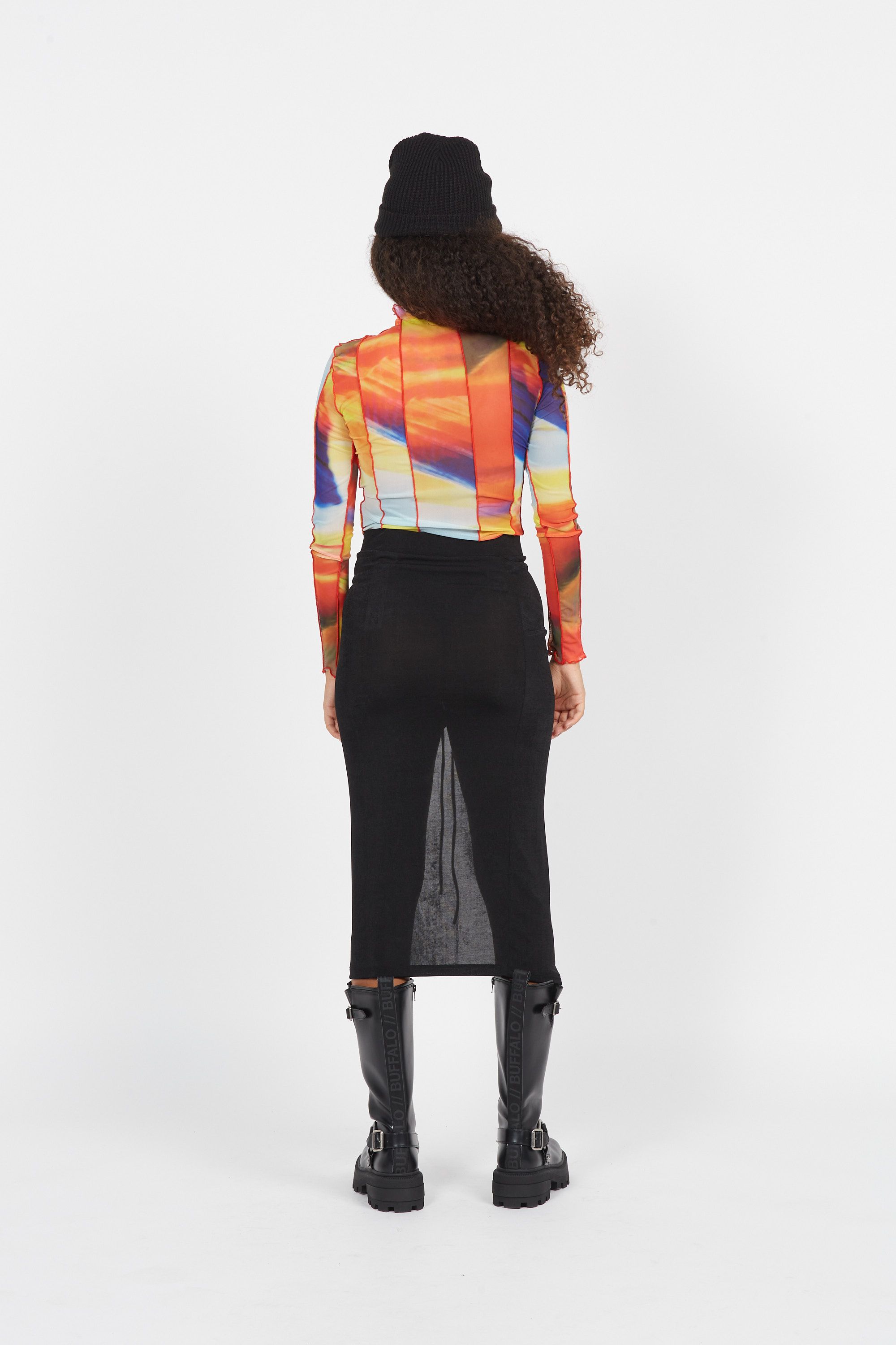 NOISY MAY Jupe NMJORDAN HW ROUCHED SKIRT LAB Noir