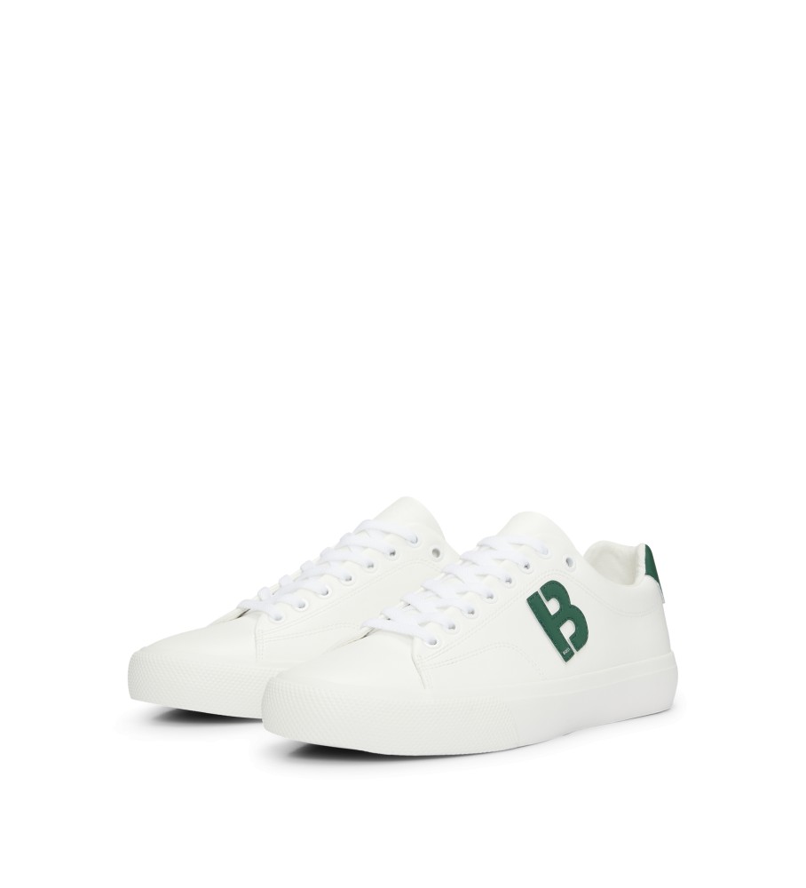 Tênis BOSS Aiden de couro branco