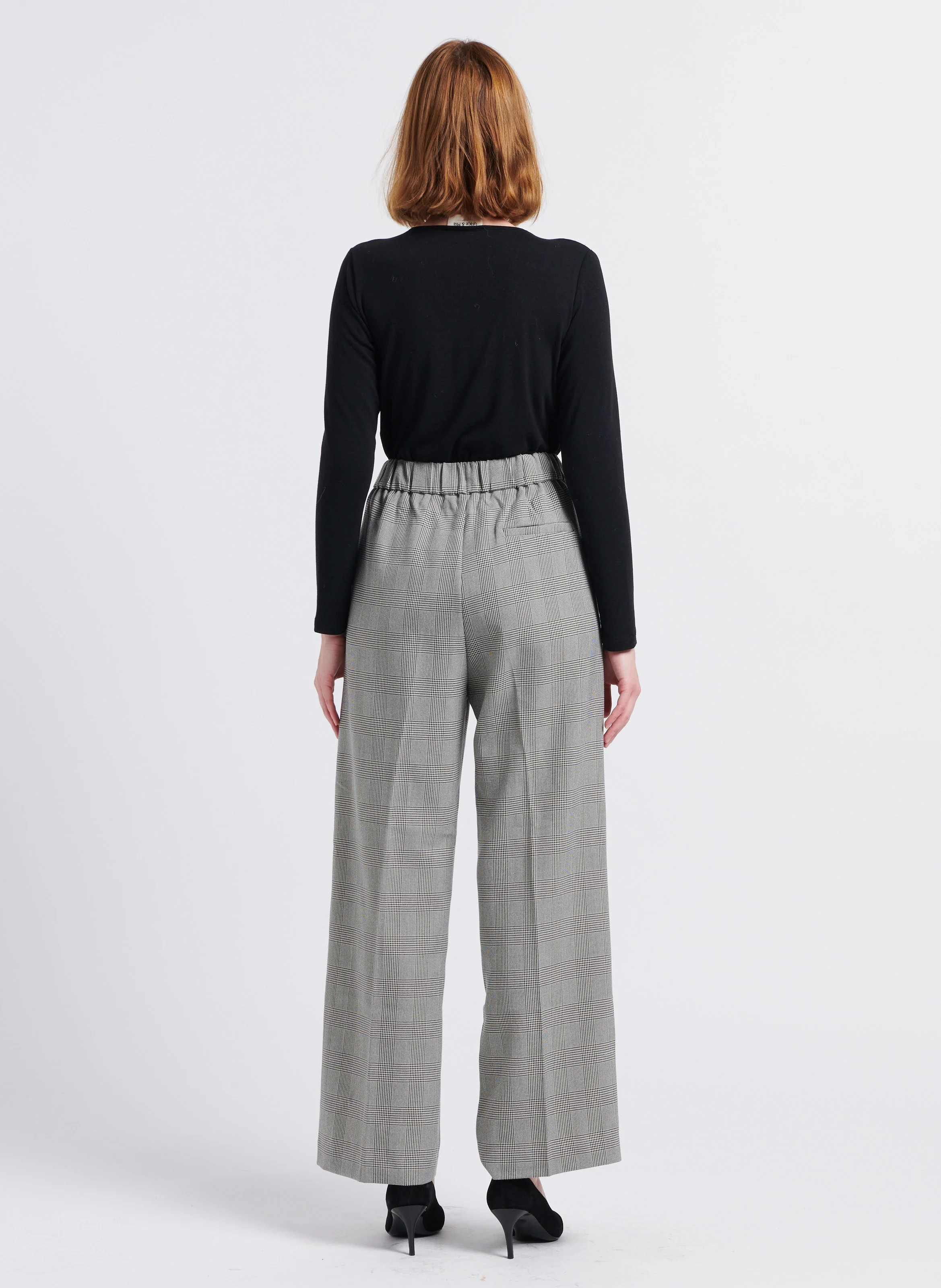 LAROCHE - Pantalon large à carreaux| Noir