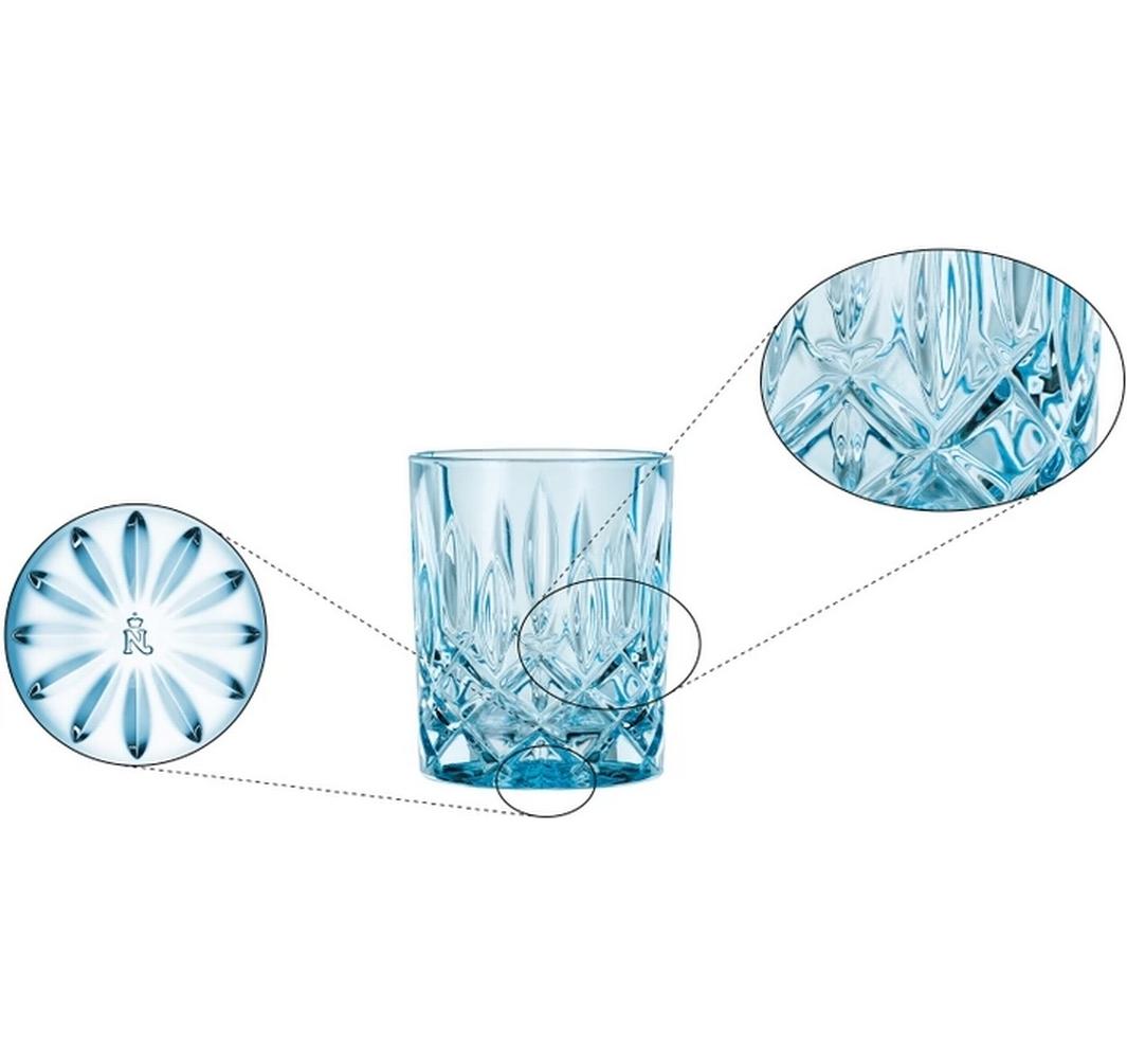 Whiskyglas-Set Noblesse-Aqua, 2 StückLuxuriöses Whiskyglas-Set aus Kristallglas mit elegantem Rautenmuster