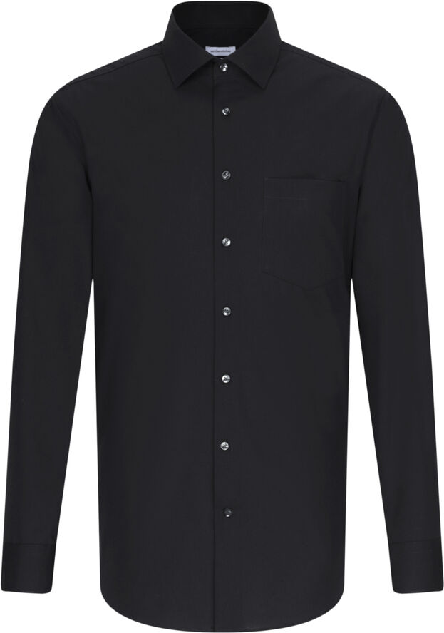 Seidensticker Business Shirt Regular Long sleeve Kent-Collar Uni Black