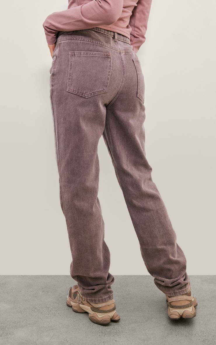 Jean Droit Taille Haute Délavé