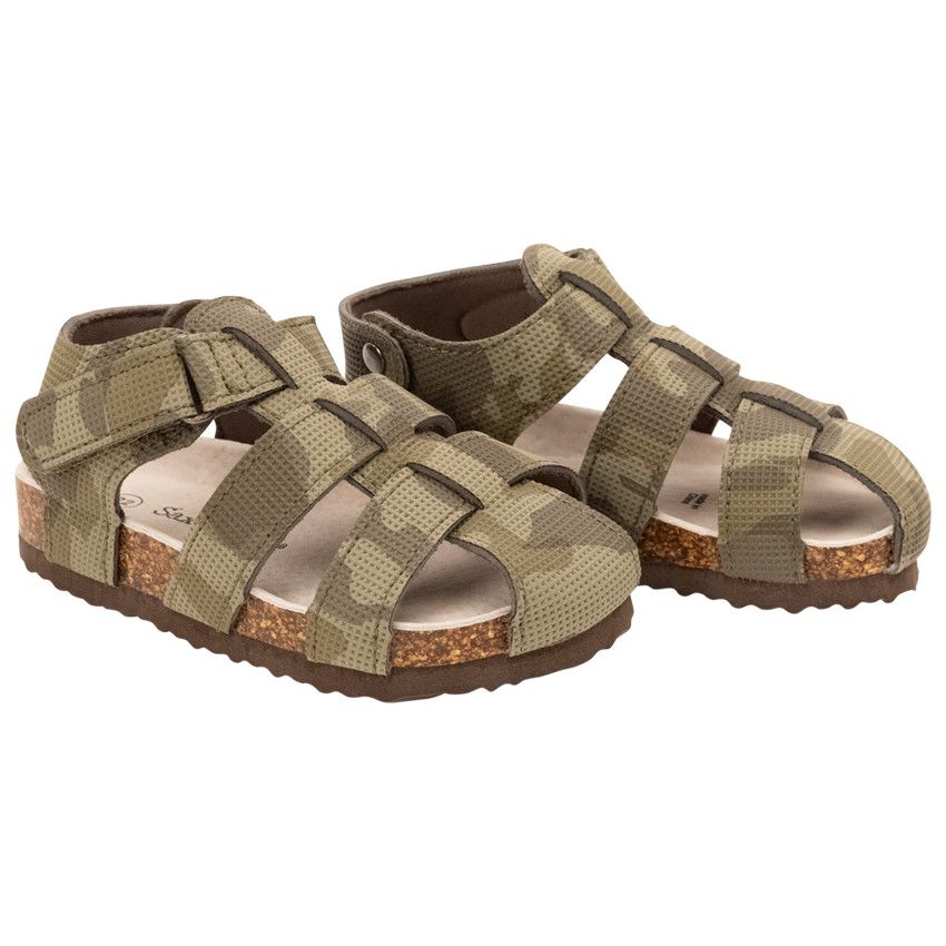 Sandales velcro imprimé camouflage pour bébé garçon - Vert