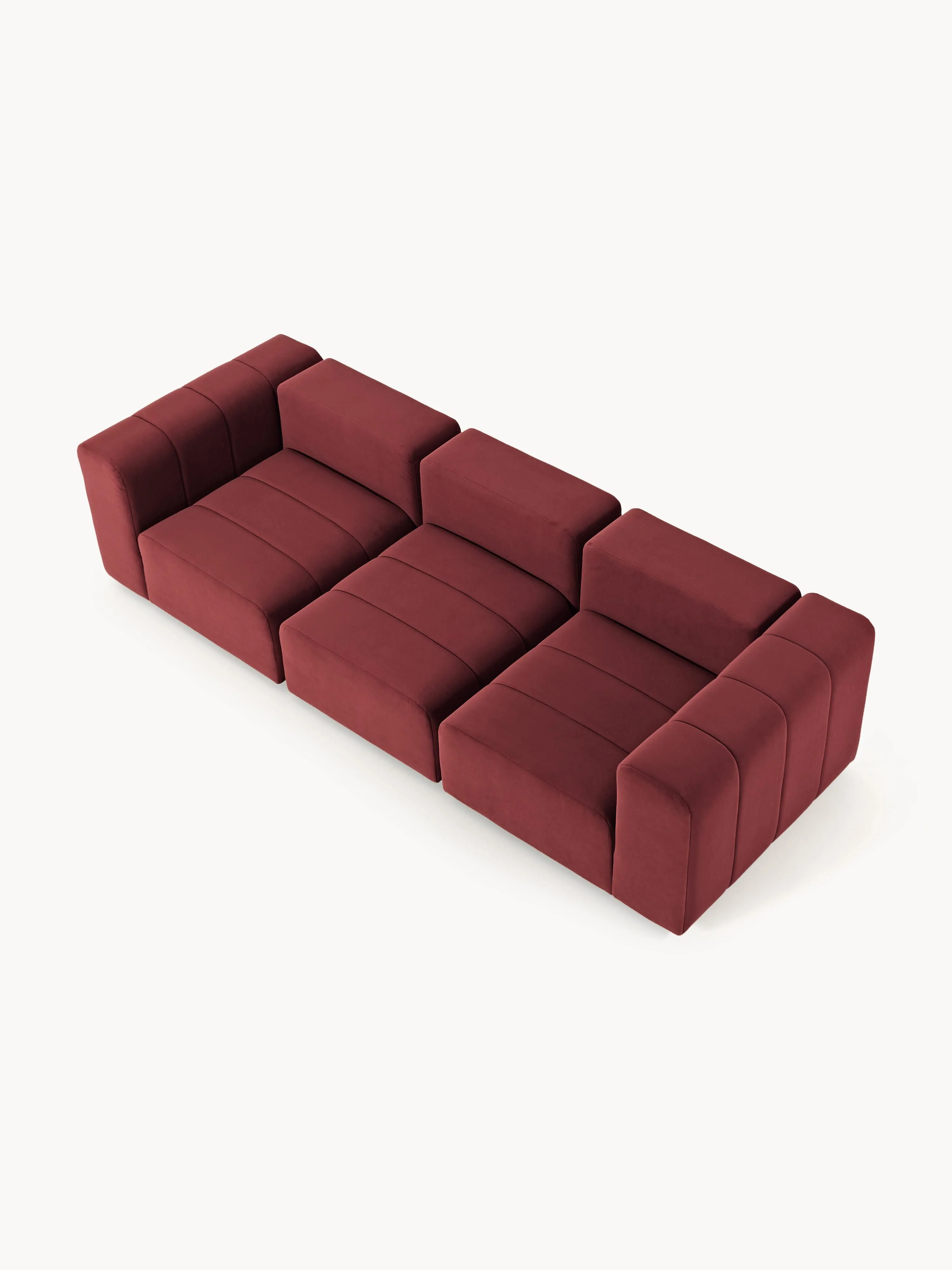 Fluwelen modulaire bank Lena (4-zits)