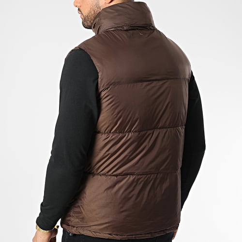 Doudoune Sans Manches Capuche Marron