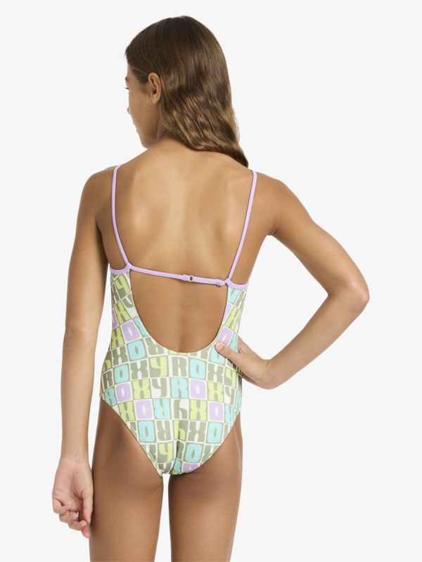 Letter Up One-Piece Maillot de bain une pièce Vert Filles 6-16 ans