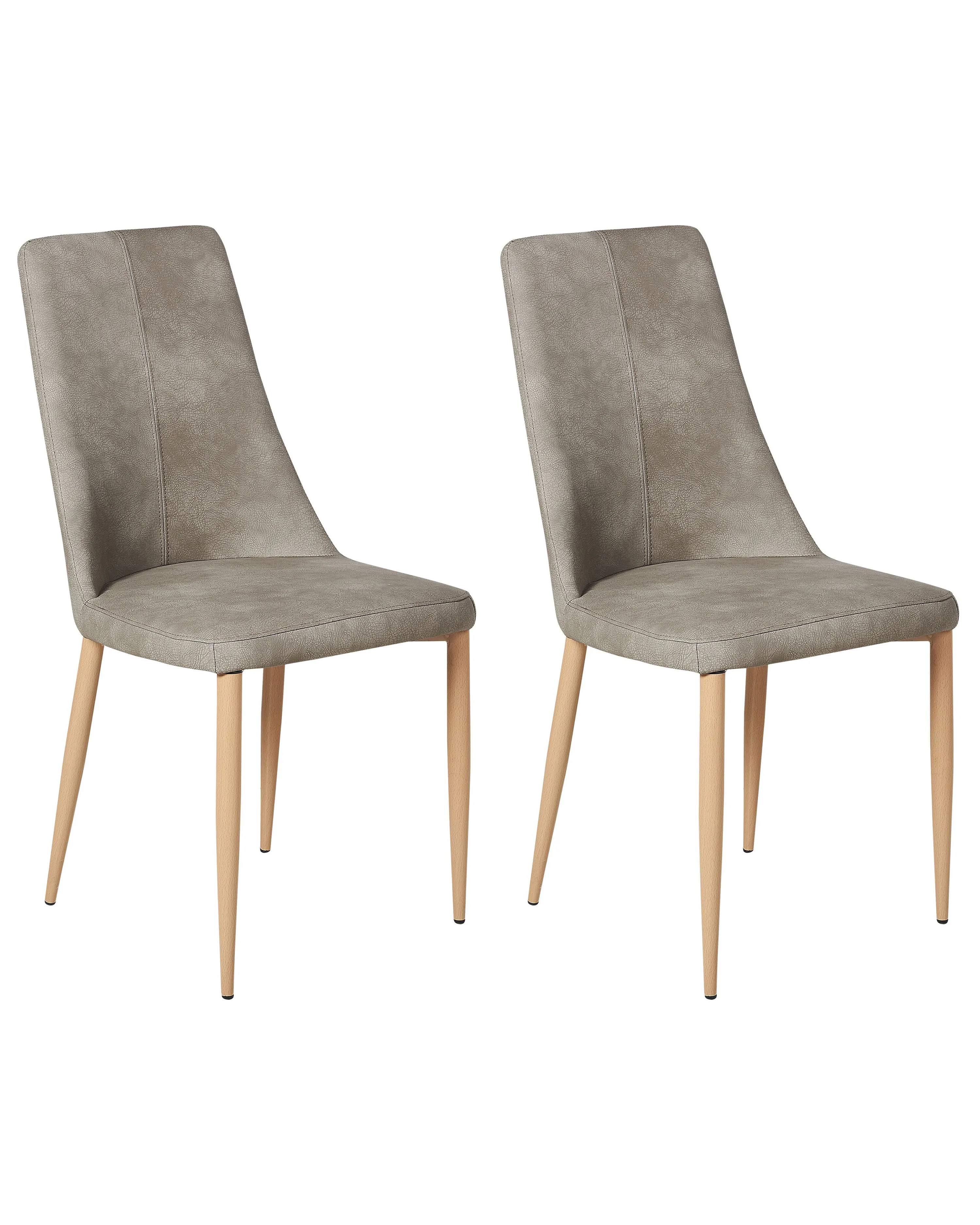 Set van 2 eetkamerstoelen CLAYTON Kunstleer Lichtgrijs