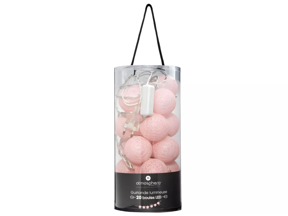 Guirlande Led Secteur 20 Boules D6cm - ATMOSPHERA