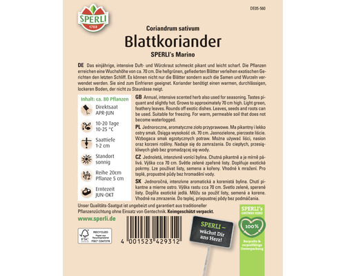 Koriander Sperli kruidenzaden