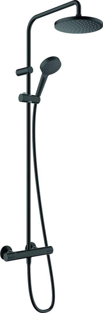 Hansgrohe Vernis Shape opbouw regendouche met ronde hoofddouche waterbesparend zwart mat