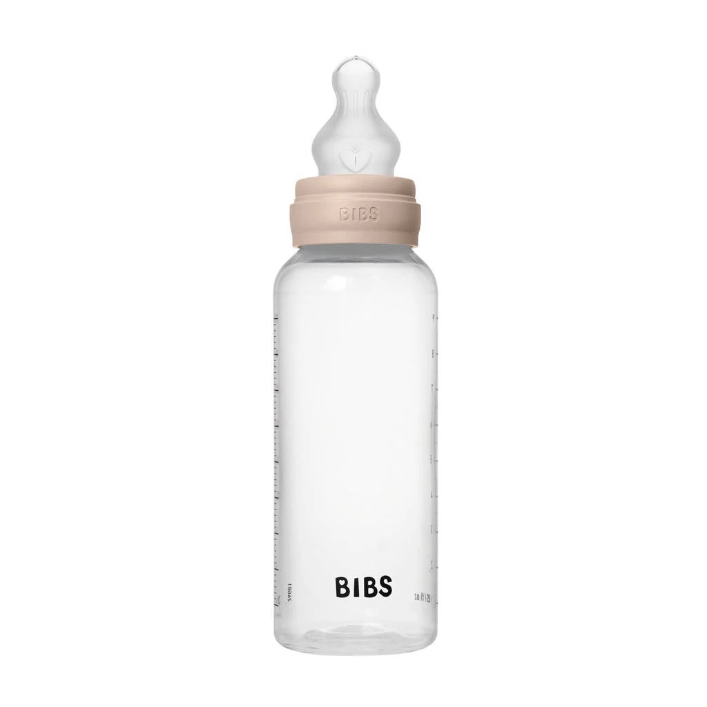 BIBS Babyfles 270 ml - Blush - met silicone speen en opvouwbare trechtertje