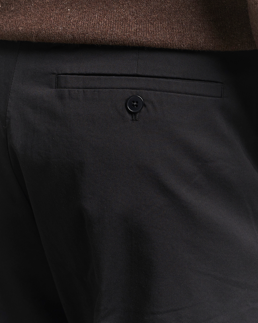 NN07 Paw Cotton/Lyocell Pleated Trousers Black