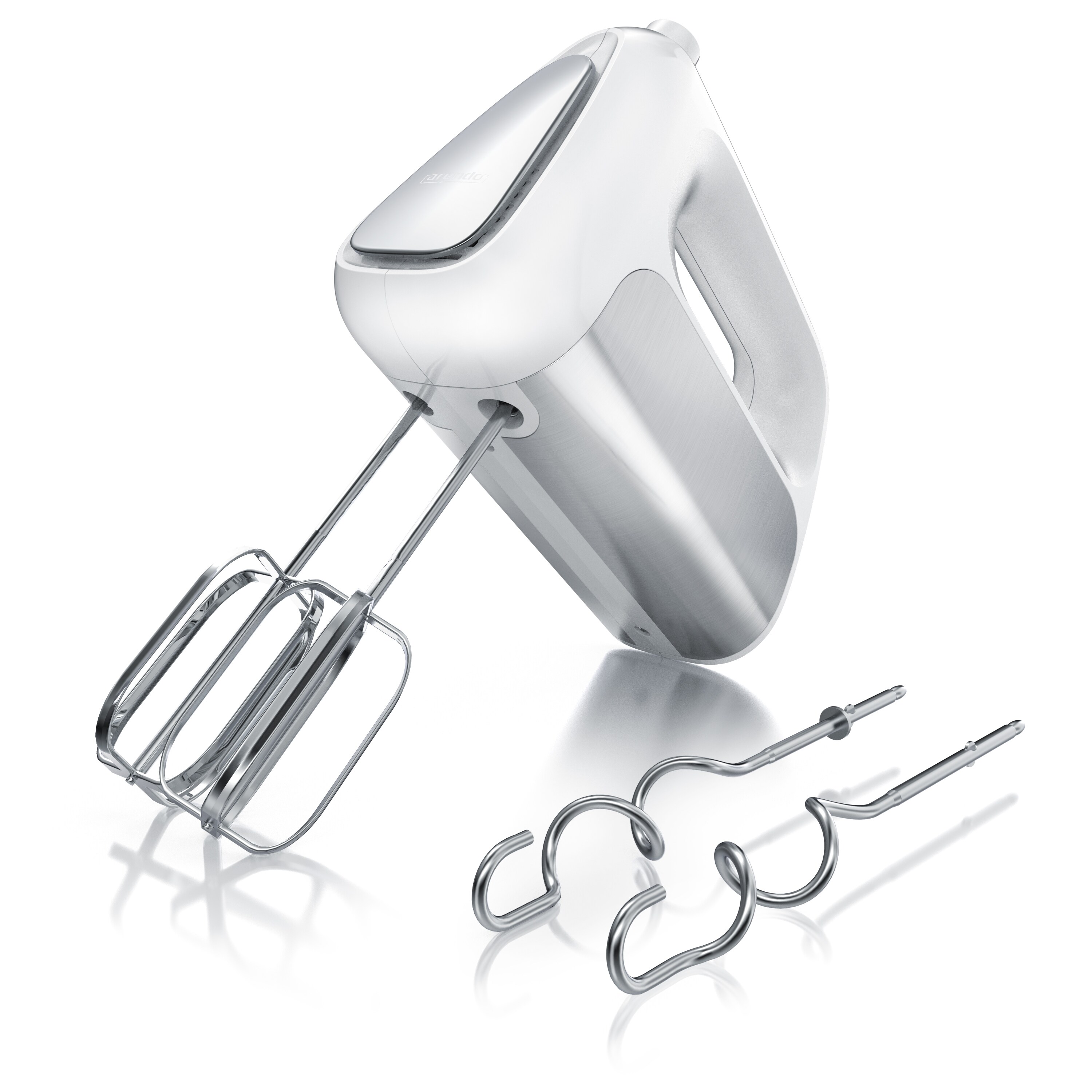 Arendo Elektrischer Handmixer Handrührer - inkl. 2 Quirle und 2 Knethaken aus Edelstahl - Handrührgerät - Hakenentriegelung - Turbotaste