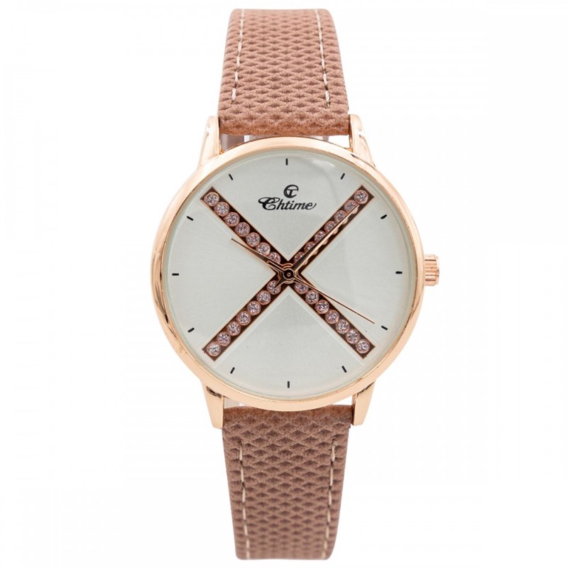Montre Femme CHTIME bracelet Cuir Rose