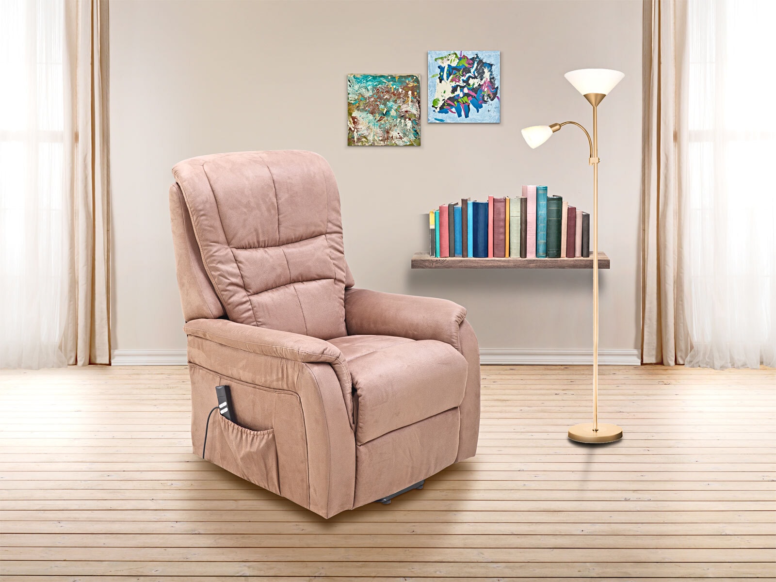 TV-Sessel FM-335L2 Bezug Mikrofaser braun 83,5x111-82x90-160cm