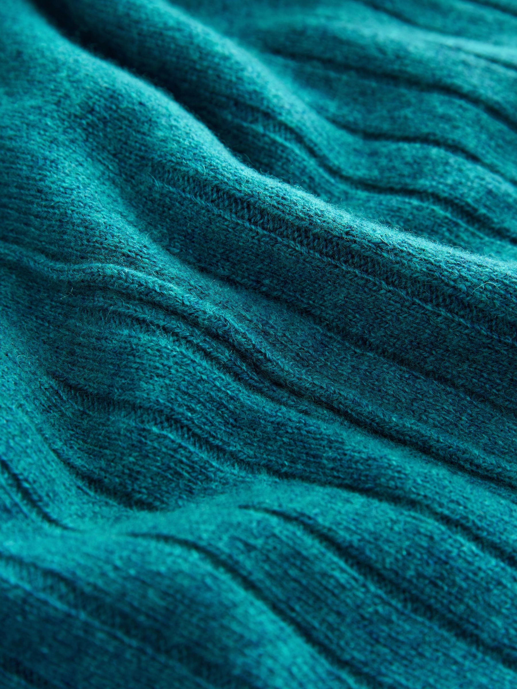 Blauwgroen - 100% N.Premium trui van lamswol met ronde hals