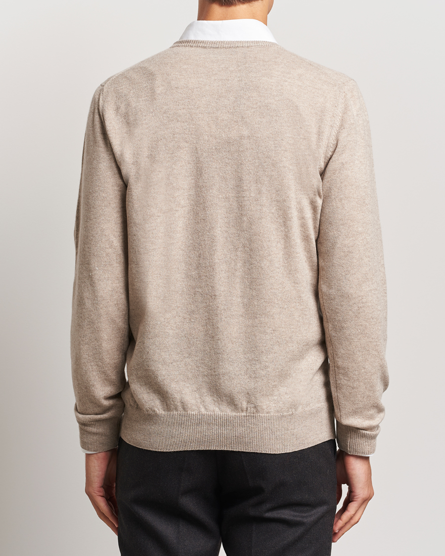 Piacenza Cashmere Cashmere V Neck Sweater Beige