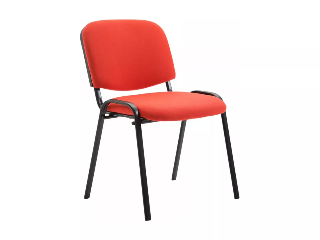 Lot de 12 Chaise de conférence - Tissu & Métal - Rouge - Ken