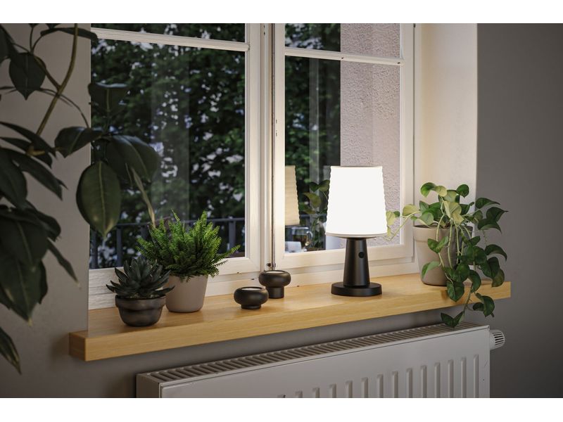 Paulmann Akku-Tischleuchte Solar LED Ilanga Wiederaufladbare Tischleuchte mit integriertem Solarpanel