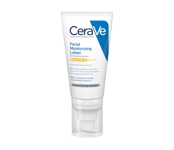 CERAVE Facial Moisturising Lotion SPF 50 Feuchtigkeitsspendende Gesichtscreme mit UV-Schutz