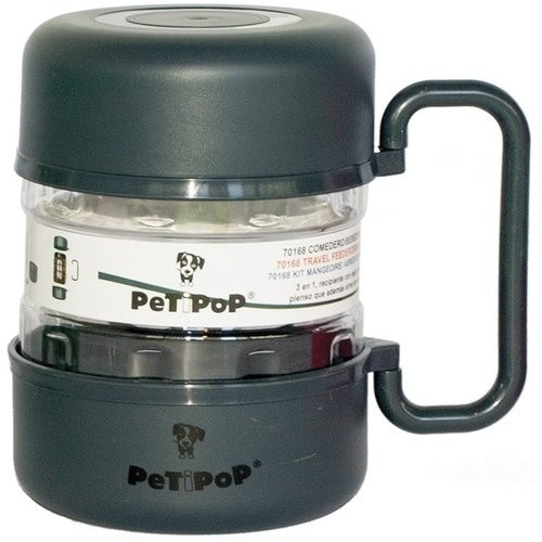 Bebedouro/Comerciante Portátil Cinza para Cães
