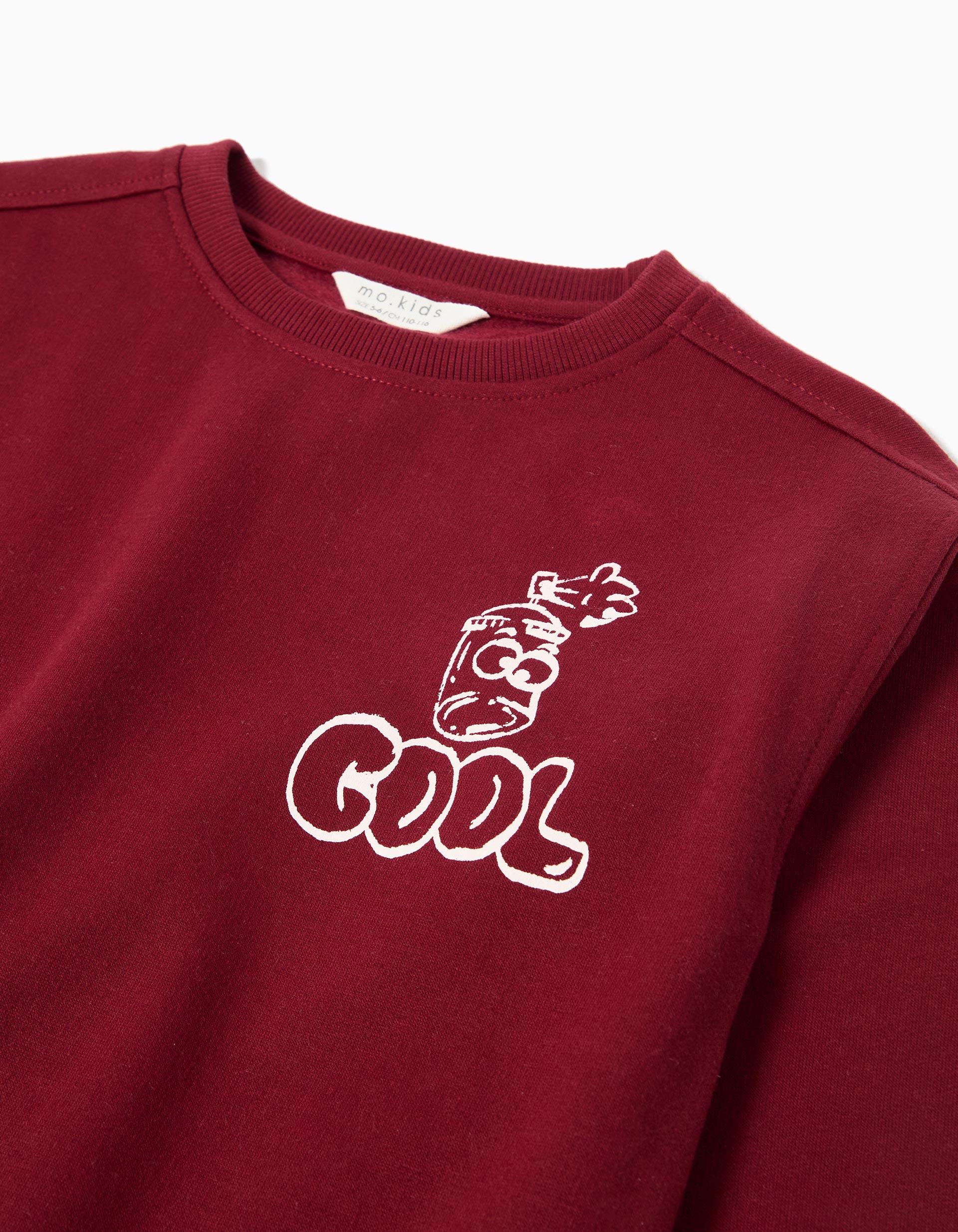 Sweatshirt de Felpa, Menino, Vermelho Escuro