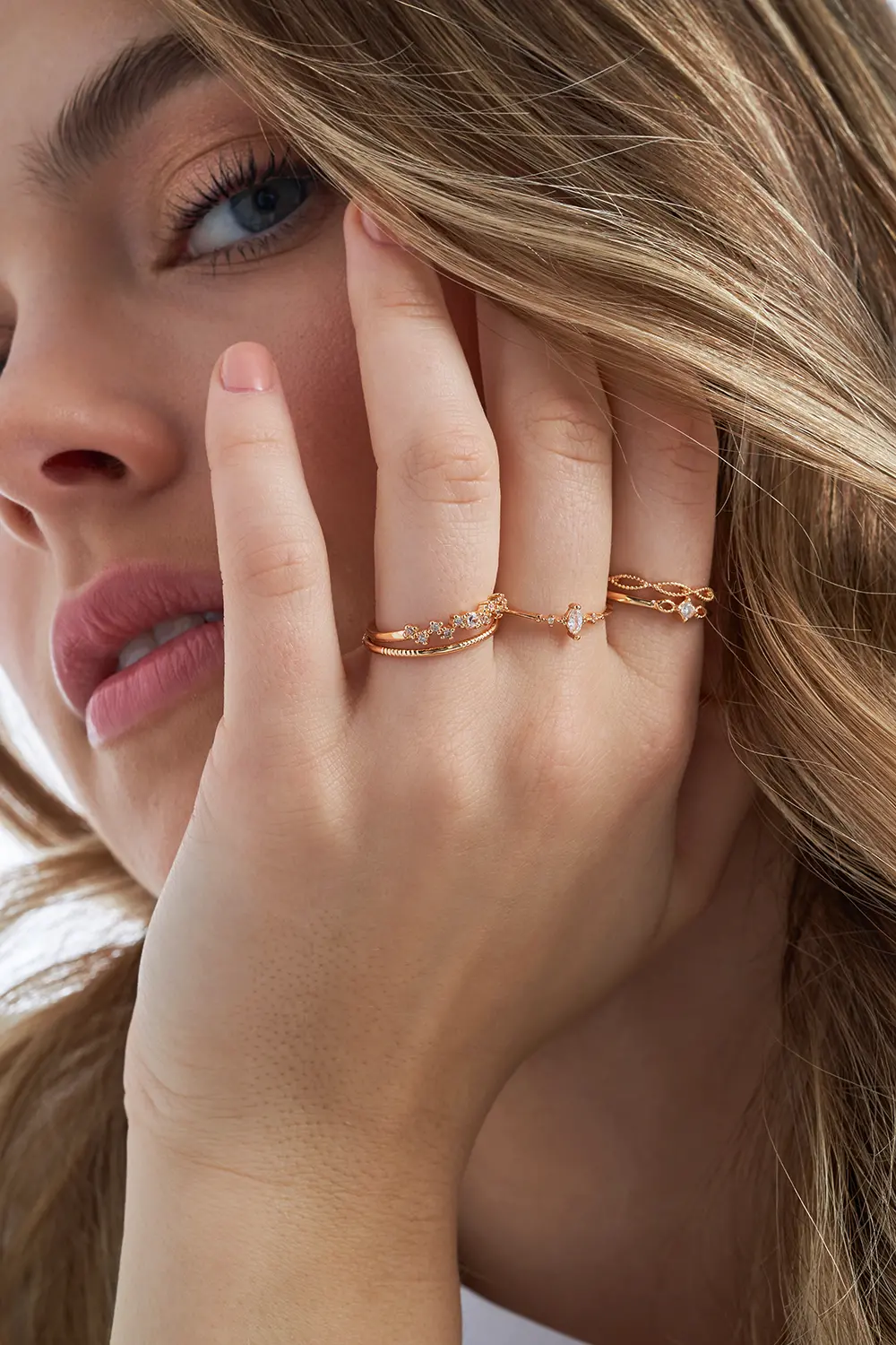 Ring-Set - Golden Sparkles
