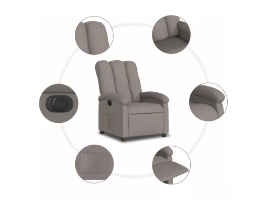 Fauteuil inclinable électrique Taupe Tissu