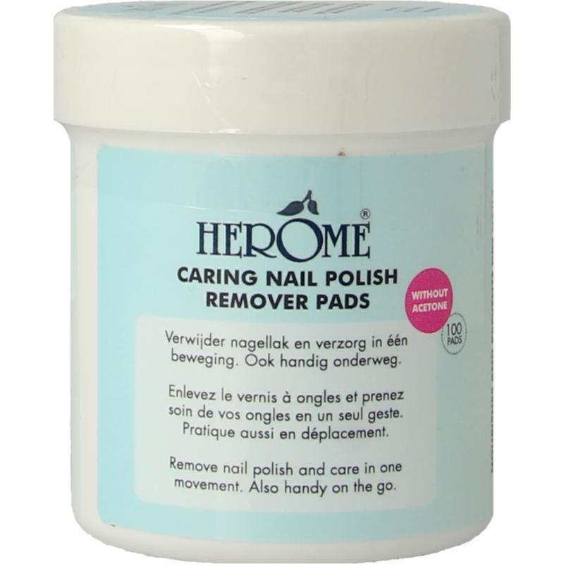 Herôme Nagellak Remover Pads Zonder Aceton 100 Stuks