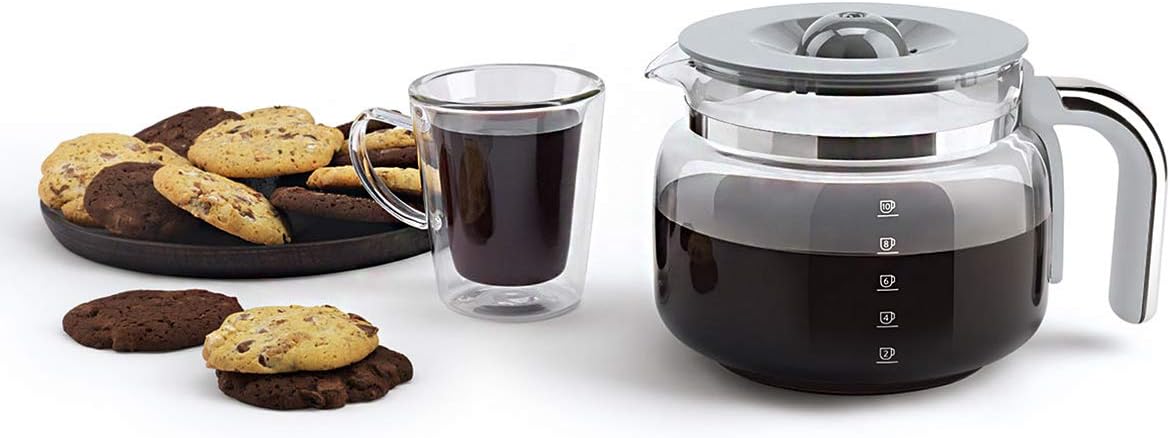 Smeg, DCF02WHEU, Filter-Kaffeemaschine, Aroma und Autostart-Funktion, Glaskaraffe bis 12 Tassen, 2 Intensitätsniveaus, Warmhaltefunktion, 1050W, Weiß