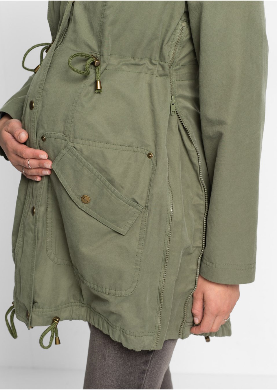 Parka de grossesse et de portage, doublure jersey