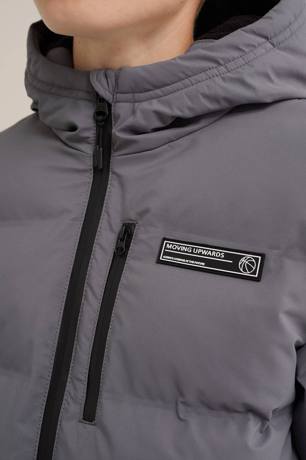 WE Fashion gewatteerde winterjas grijs