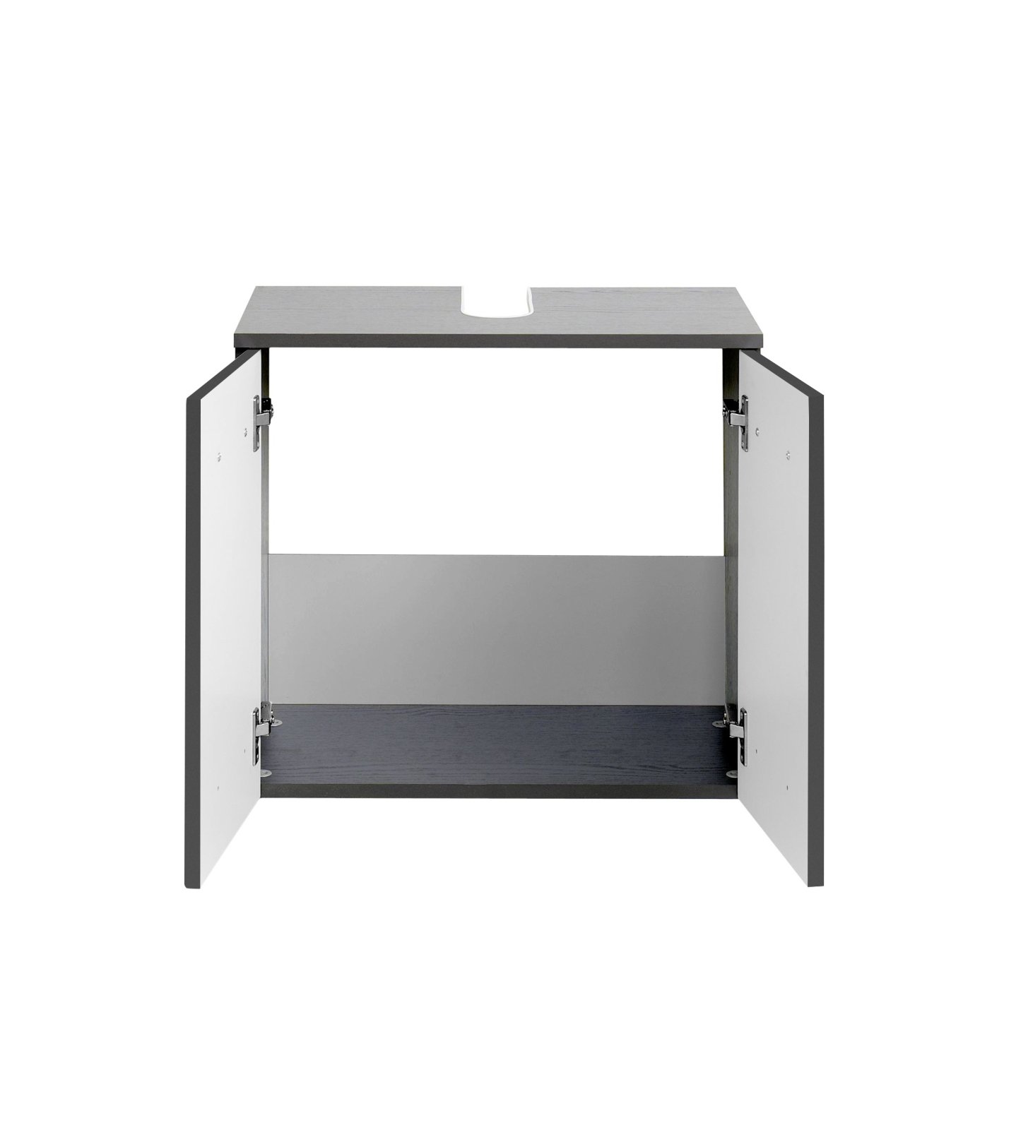 Waschbeckenunterschrank BOLOGNA - grafitgrau-grau Hochglanz - 60 cm