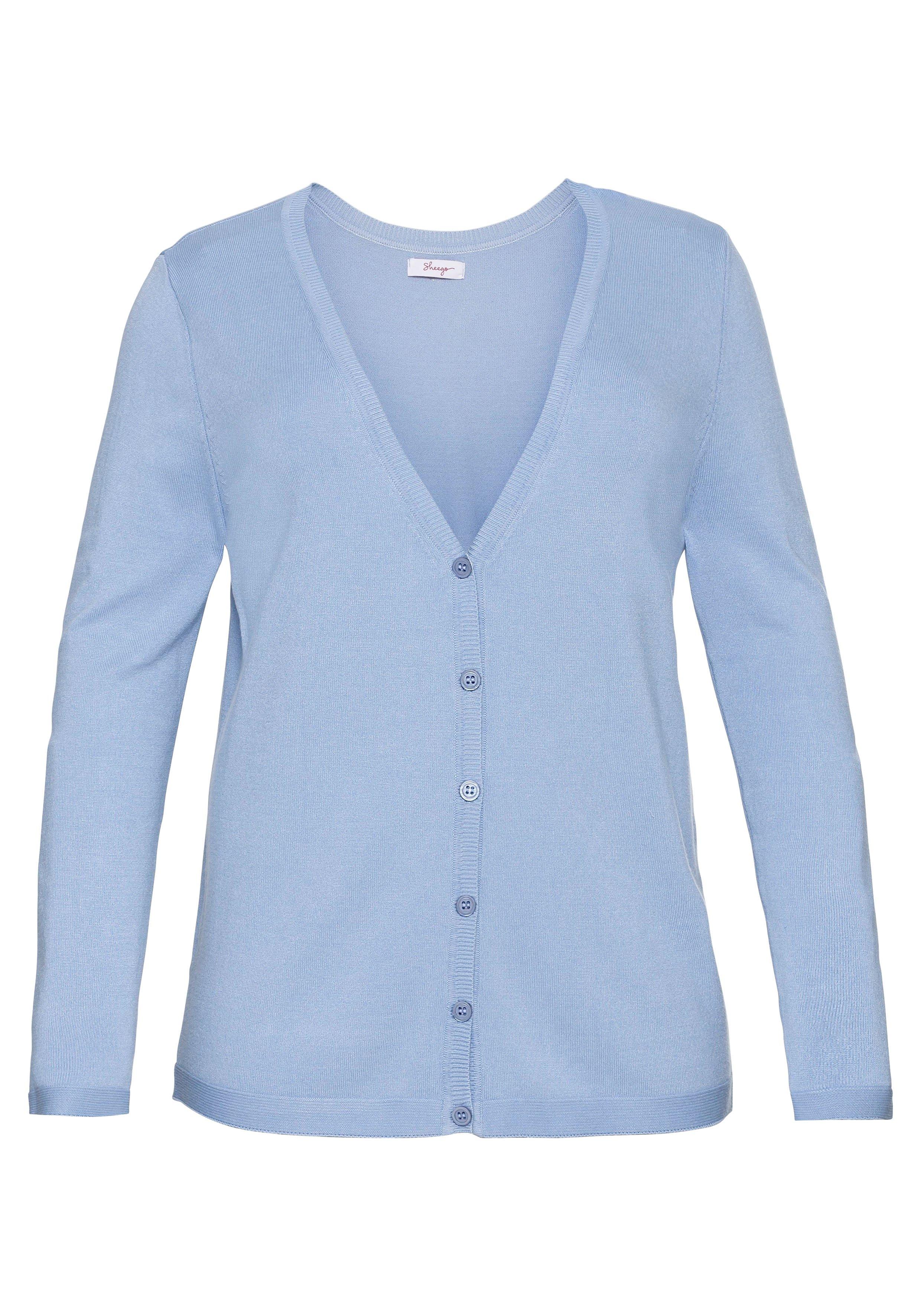 Strickjacke aus Viskose, mit tiefem V-Ausschnitt