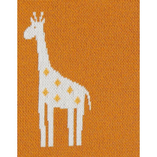 Tiga, Stegi & Ops Couverture tricot en jacquard BIO   Ocre        75 x 100 cm   de               Noukies