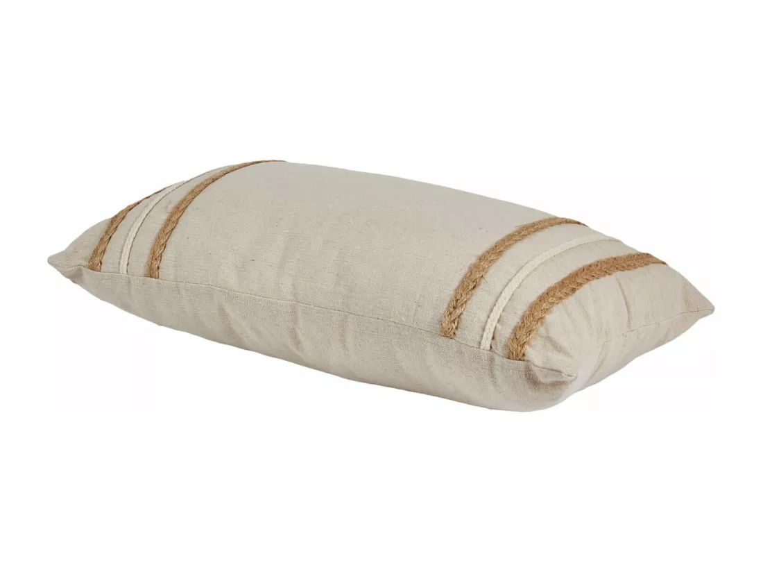 Coussin Beige Et Blanc Tresse 30x50cm
