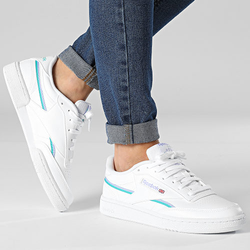 Baskets Club C 85 Vegan GY9733 Footwear White Lilac Glow Classic Teal