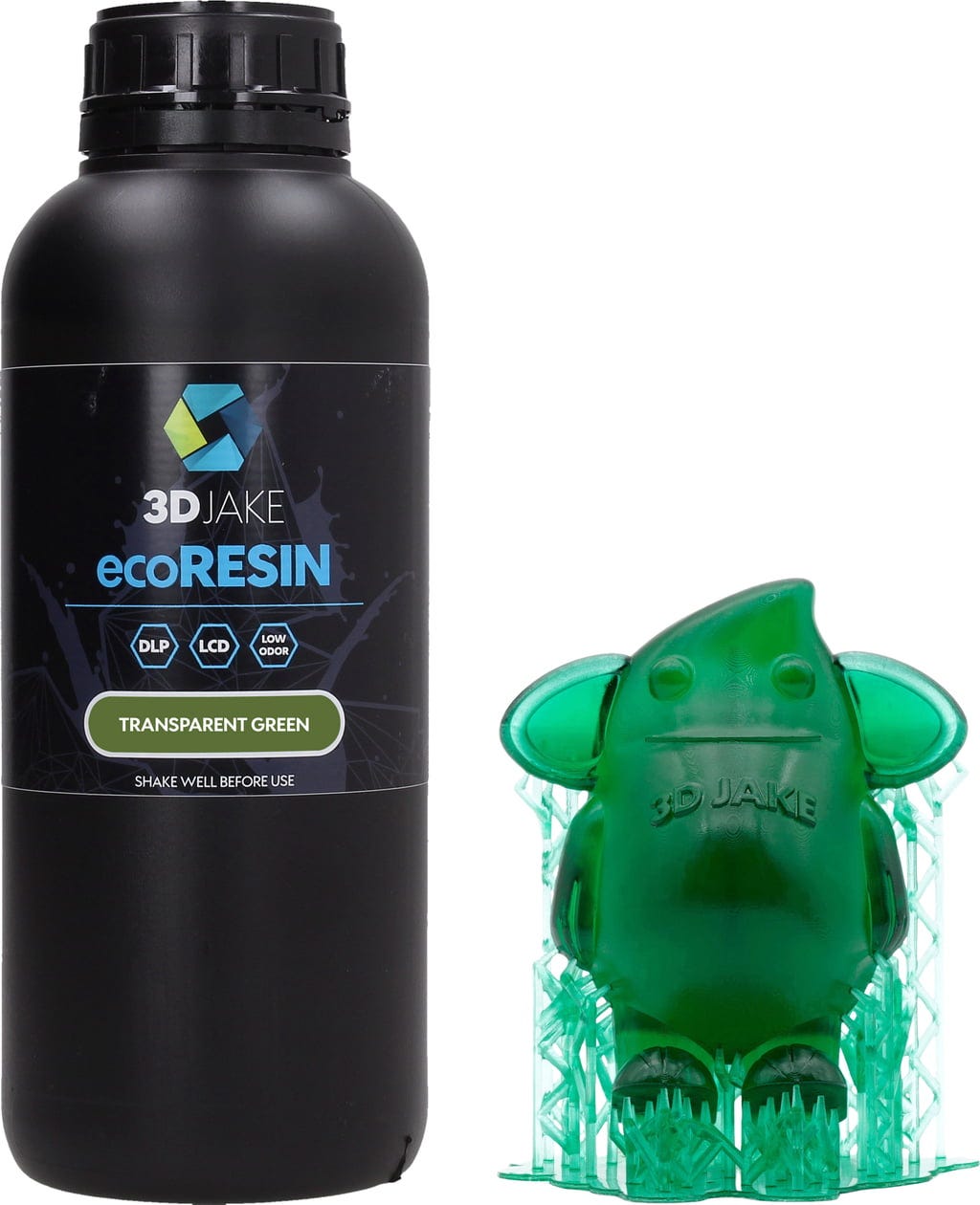 3DJAKE  ecoResin Transparent Grün, 1.000 g    Günstiges Allround-Resin für LCD- & DLP-Drucker